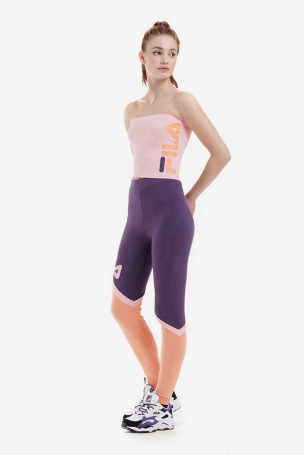 Fila Teodora Bandeau Women's Tops - Pink/Purple,NZ 804-15096